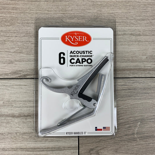 Kyser Acoustic Quick-Change Capo for 6-String Guitar, Silver