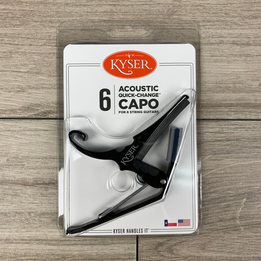 Kyser Acoustic Quick-Change Capo for 6-String Guitars, Black