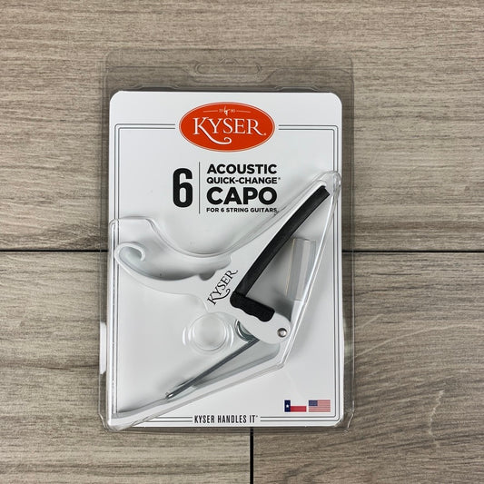 Kyser Acoustic Quick-Change Capo for 6-String Guitars, White