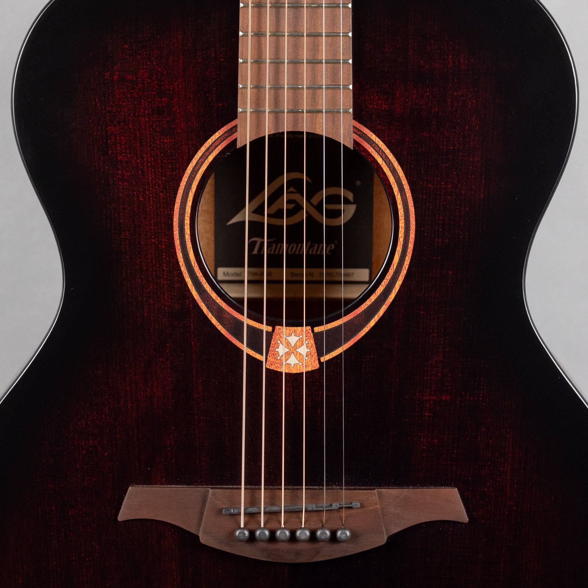 LAG T70A-B&B Tramontane Auditorium Acoustic Guitar, Black & Brown