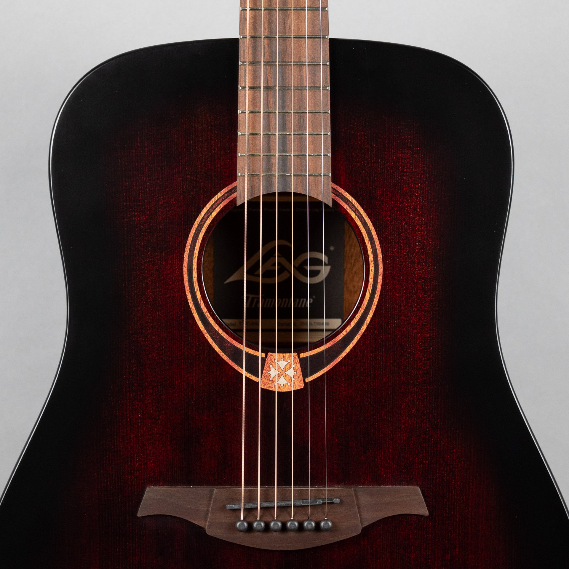 LAG T70D-B&B Tramontane Dreadnought Acoustic Guitar, Black & Brown