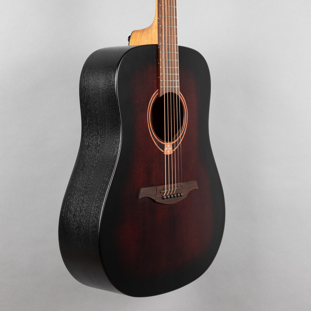 LAG T70D-B&B Tramontane Dreadnought Acoustic Guitar, Black & Brown