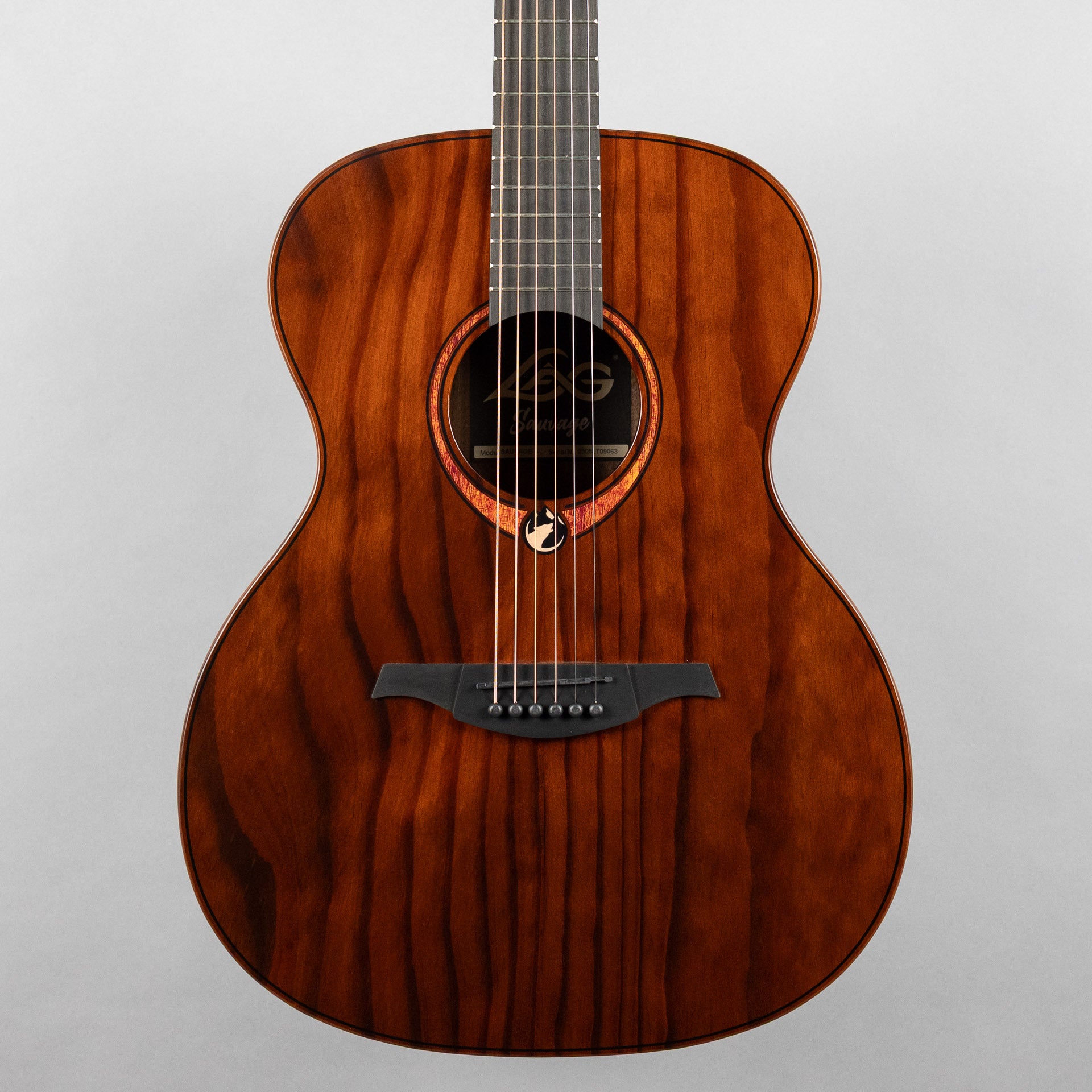 Lag Sauvage-A Auditorium Acoustic Guitar, Brankowood Top / Smoked Eucalyptus Rough Sawn Back & Sides