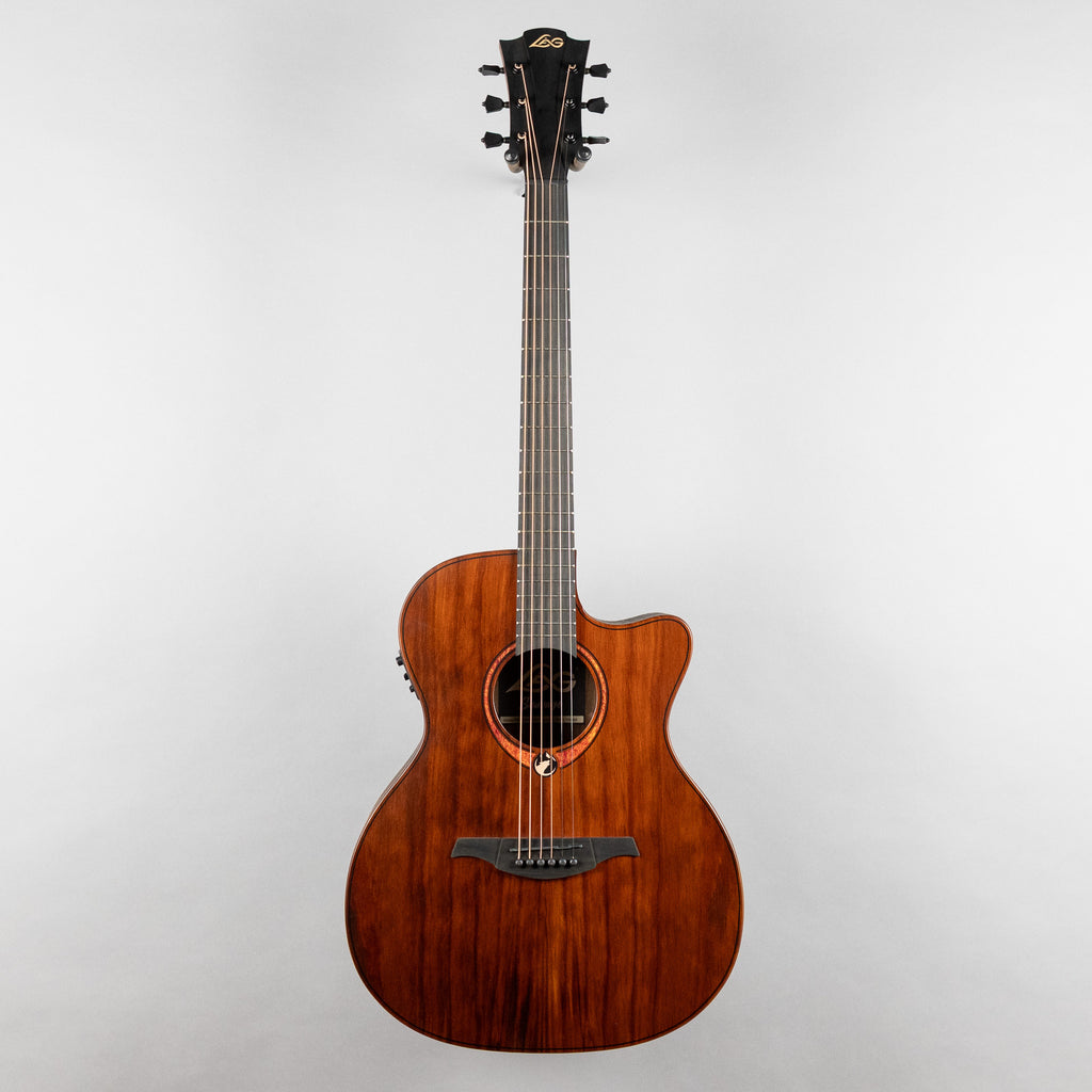 Lag Sauvage-ACE Auditorium Cutaway Acoustic/Electronic Guitar, Brankowood Top / Smoked Eucalyptus Rough Sawn Back & Sides