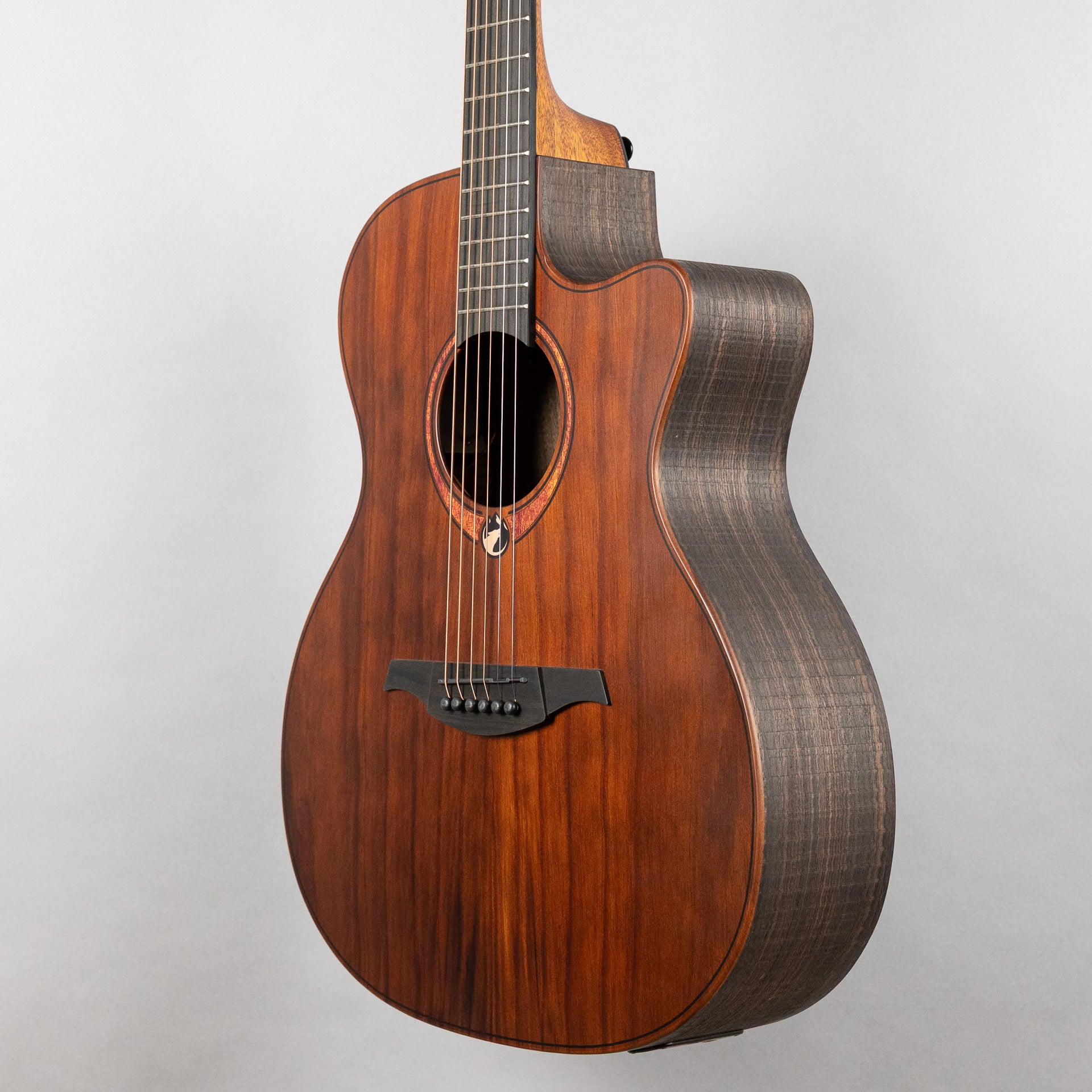 Lag Sauvage-ACE Auditorium Cutaway Acoustic/Electronic Guitar, Brankowood Top / Smoked Eucalyptus Rough Sawn Back & Sides