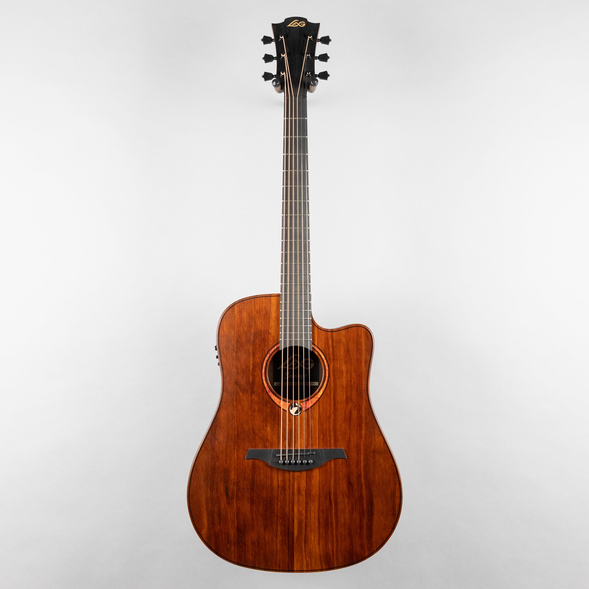Lag Sauvage-DCE Dreadnought Cutaway Acoustic/Electric Guitar, Brankowood Top / Smoked Eucalyptus Rough Sawn Back & Sides