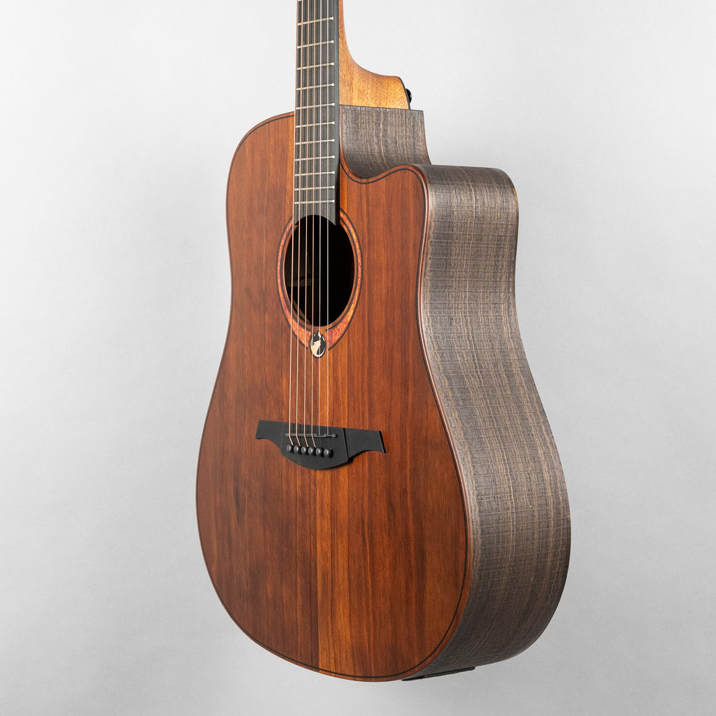 Lag Sauvage-DCE Dreadnought Cutaway Acoustic/Electric Guitar, Brankowood Top / Smoked Eucalyptus Rough Sawn Back & Sides