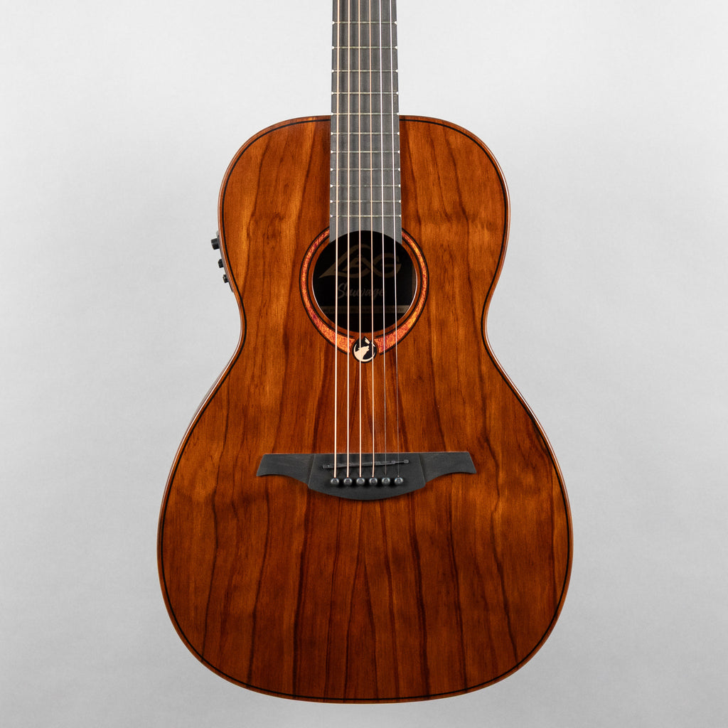 Lag Sauvage-PE Parlor Acoustic/Electric Guitar, Brankowood Top / Smoked Eucalyptus Rough Sawn Back & Sides