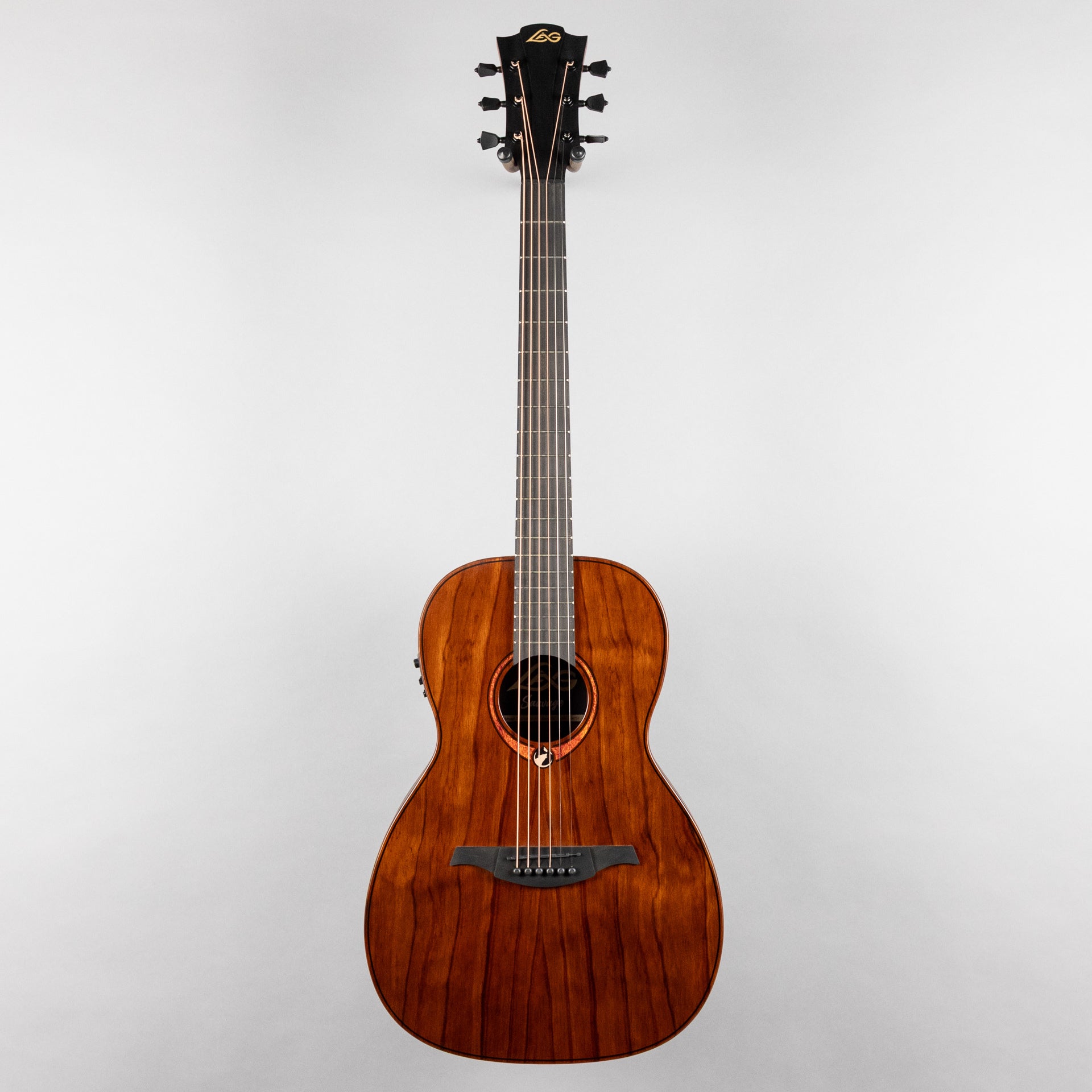 Lag Sauvage-PE Parlor Acoustic/Electric Guitar, Brankowood Top / Smoked Eucalyptus Rough Sawn Back & Sides