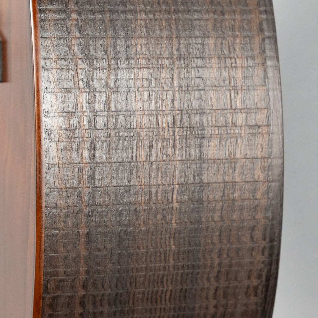 Lag Sauvage-PE Parlor Acoustic/Electric Guitar, Brankowood Top / Smoked Eucalyptus Rough Sawn Back & Sides