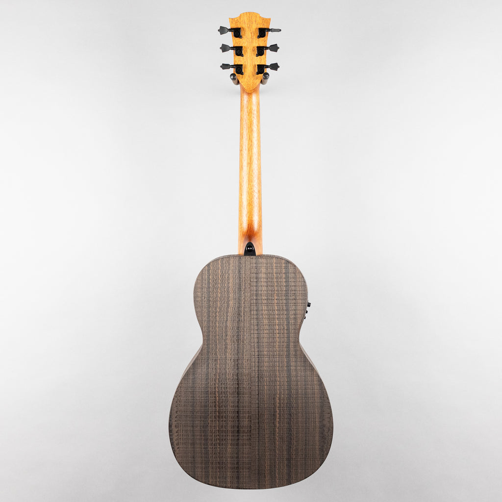 Lag Sauvage-PE Parlor Acoustic/Electric Guitar, Brankowood Top / Smoked Eucalyptus Rough Sawn Back & Sides