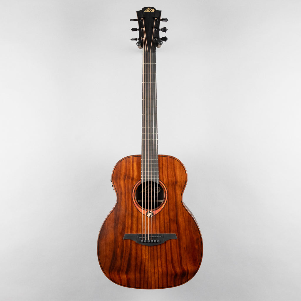 Lag Sauvage-TE Travel Acoustic/Electric Guitar, Brankowood Top / Smoked Eucalyptus Rough Sawn Back & Sides