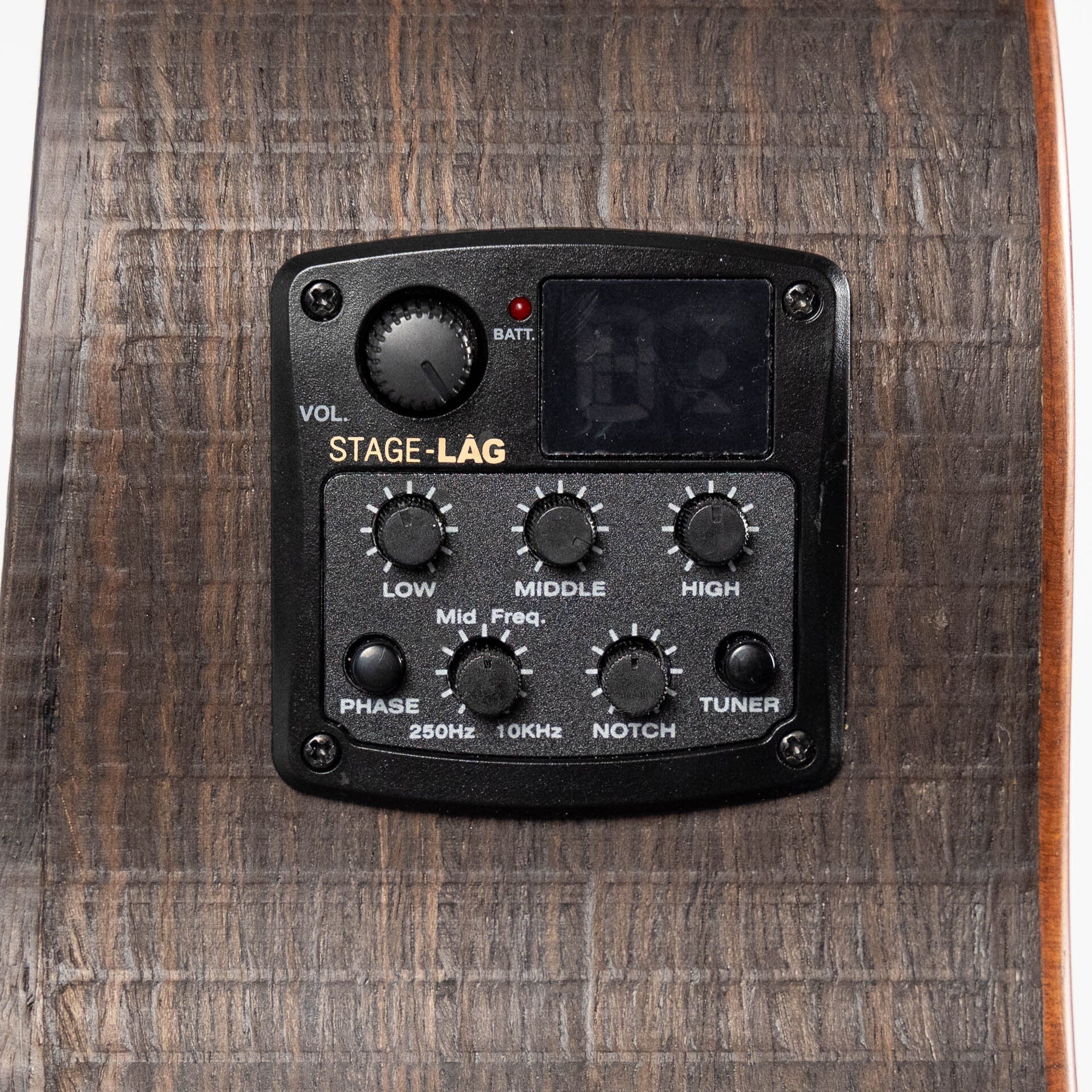 Lag Sauvage-TE Travel Acoustic/Electric Guitar, Brankowood Top / Smoked Eucalyptus Rough Sawn Back & Sides