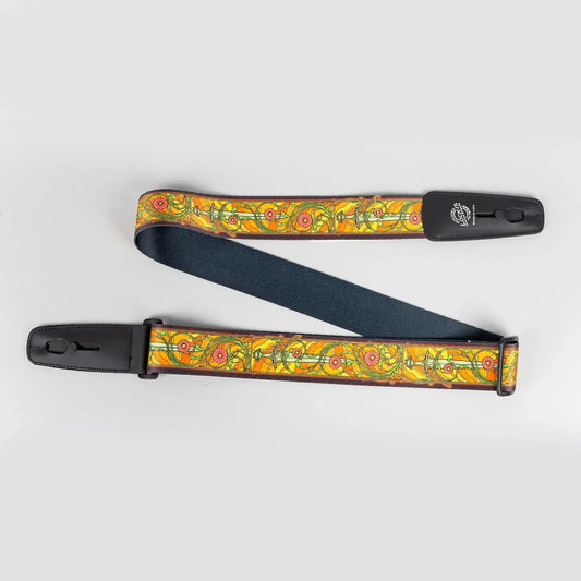 Lock-It Bob Masse Series 2" Soft Plush Poly Guitar Strap, Mythical Swords