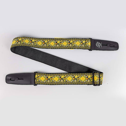 Lock-It Retro Vintage Series 2" Guitar Strap, Lemon Chill