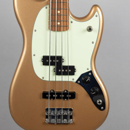 Used Fender Player Mustang PJ Bass, Firemist Gold