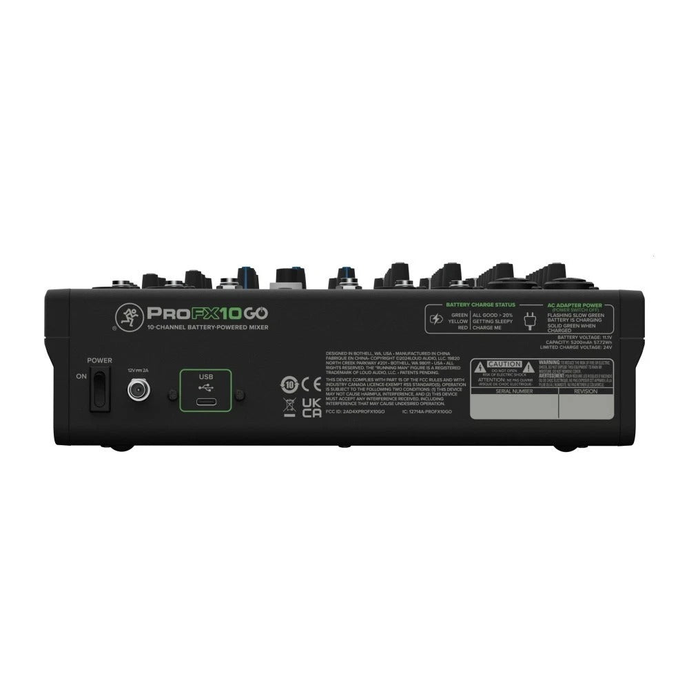 Mackie ProFx10 GO 10-Channel Battery Powered Analog Mixer