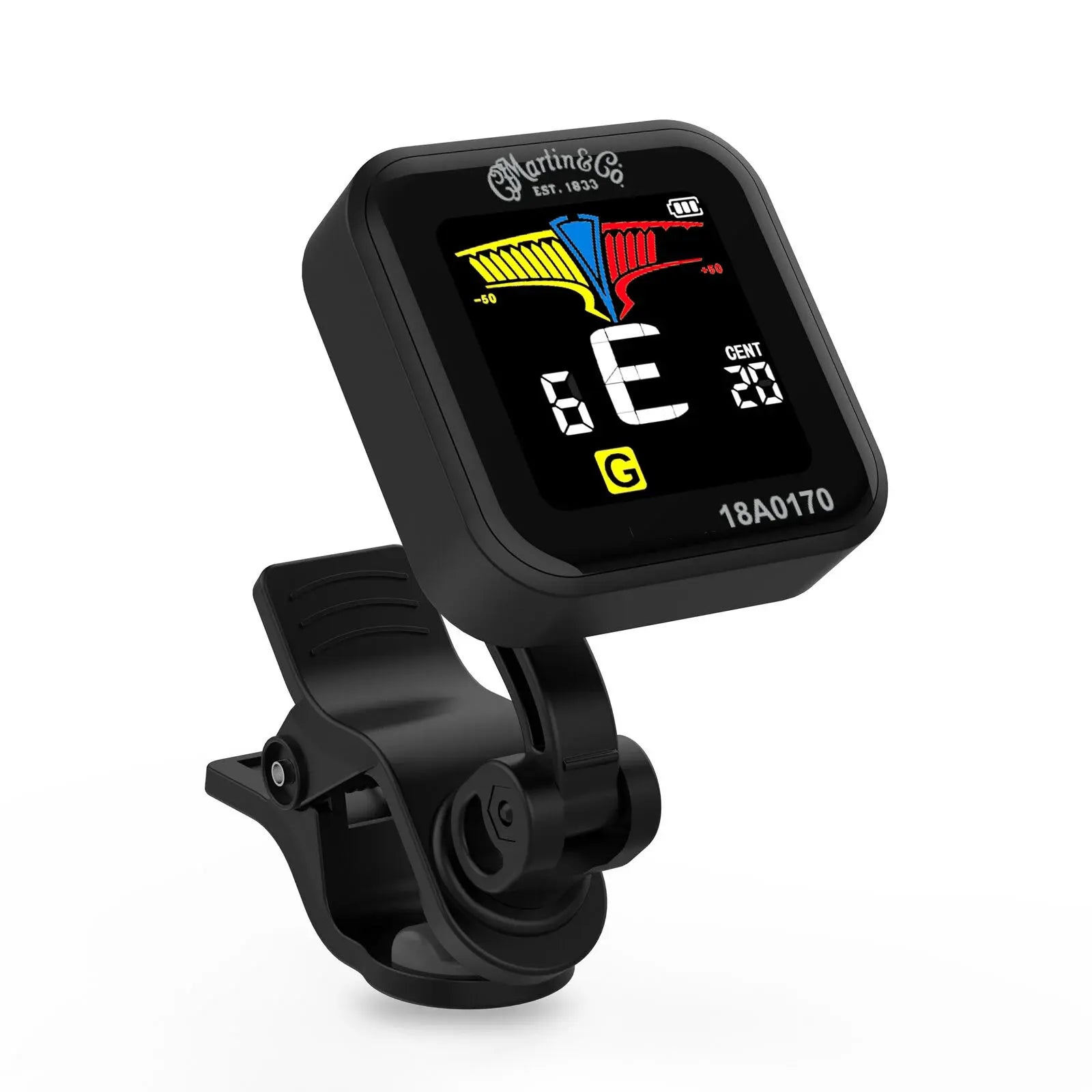 Martin Clip-On Guitar Tuner, Rechargeable Battery, Black