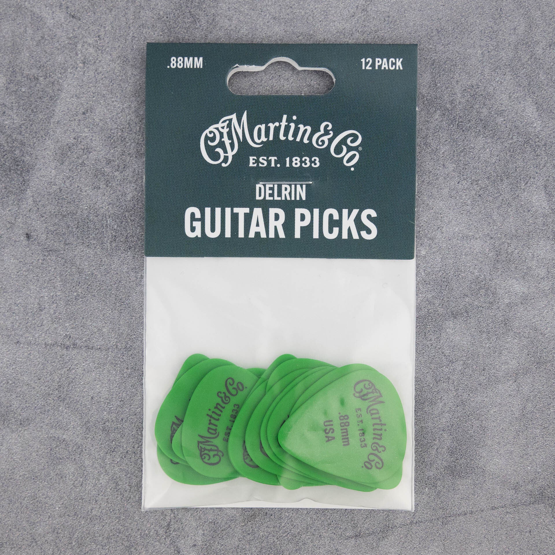 Martin Delrin Picks, Green 0.80mm, 12-Pack
