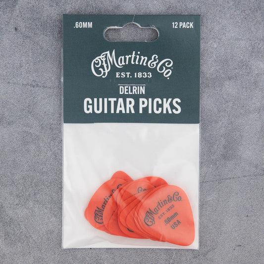 Martin Delrin Picks, Orange 0.60mm, 12-Pack