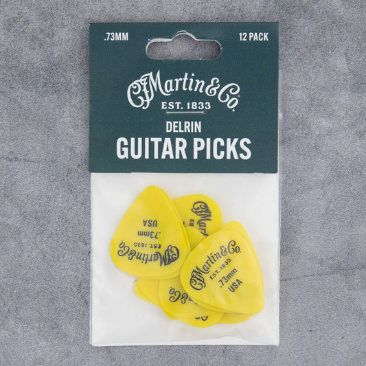 Martin Delrin Picks, Yellow 0.73mm, 12-Pack