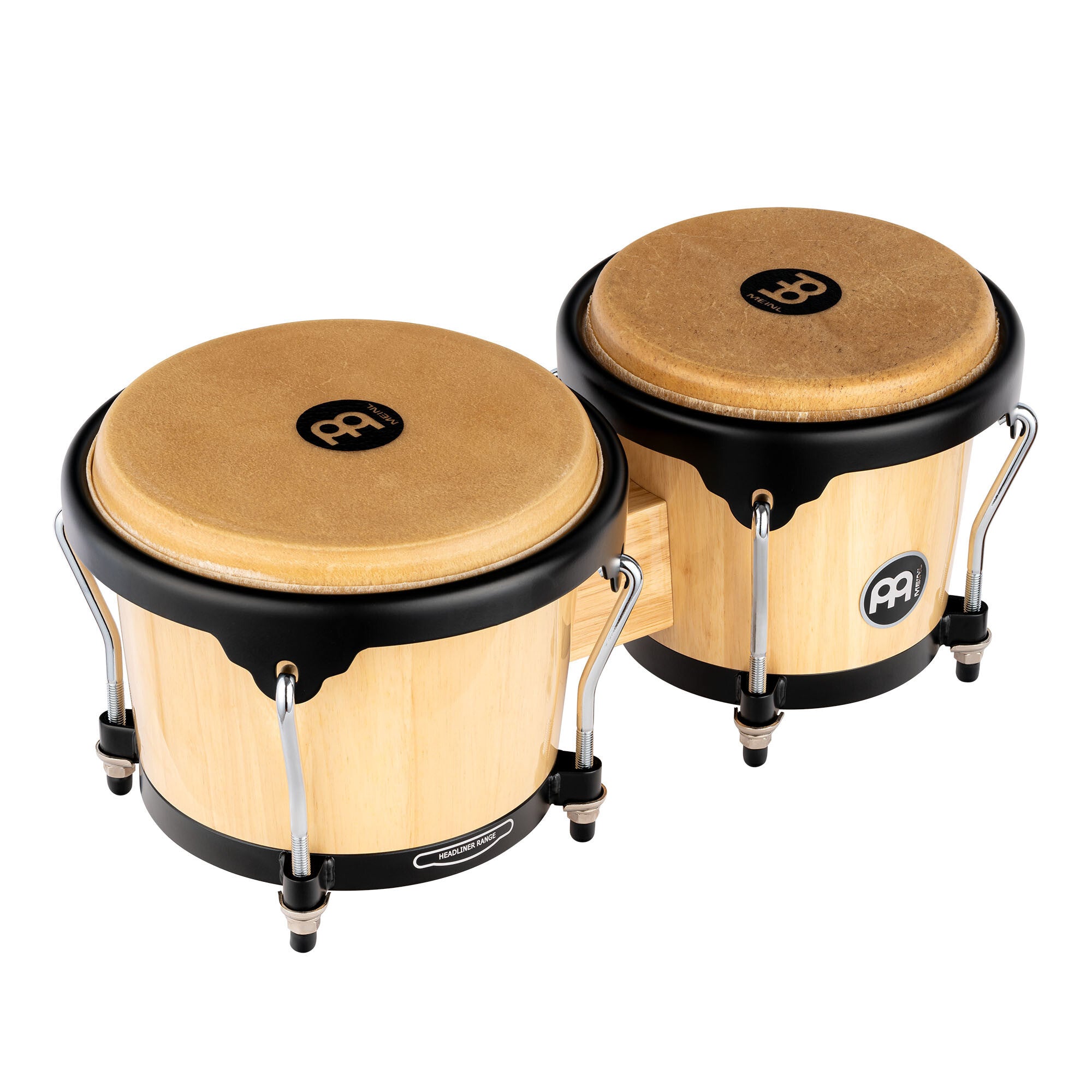 Meinl HB100NT Headliner Series Wood Bongo, 6 3/4" Macho & 8" Hembra, Natural