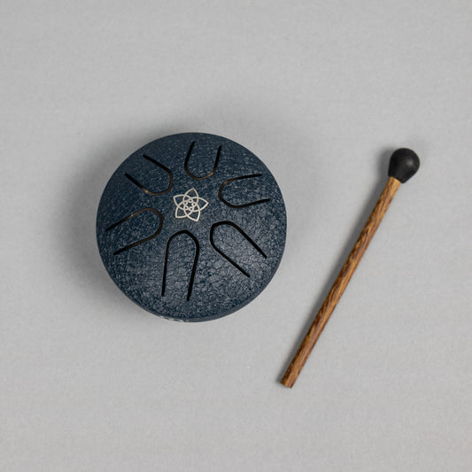 Meinl Sonic Energy PSTD2NBVF 3" Pocket Steel Tongue Drum, A Major, Venus Flower, Navy Blue