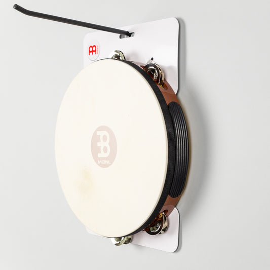 Meinl TAH1AB 10" Headed Wood Tambourine, Single Row Nickel Plated Steel Jingles