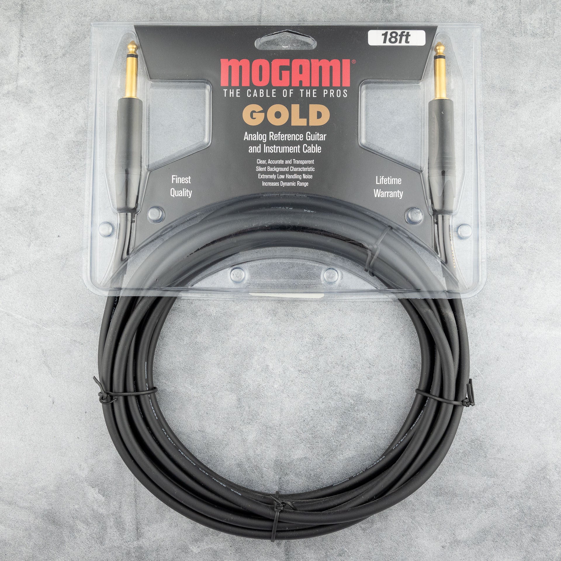 Mogami Gold Instrument Cable, Straight to Straight (18 ft)
