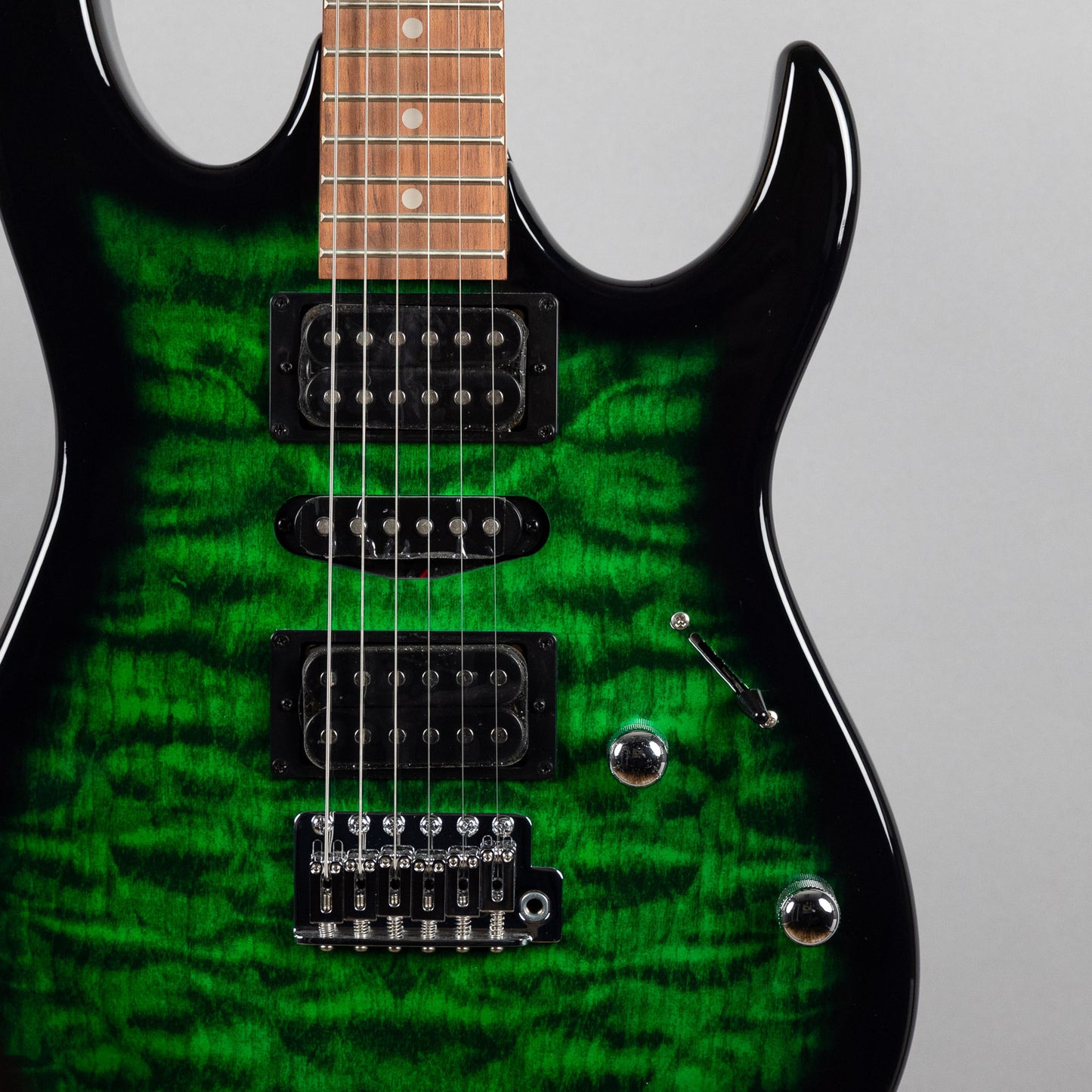 Ibanez GRX70QA in Transparent Emerald Burst