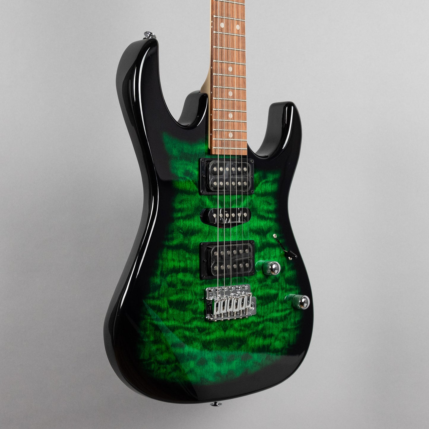 Ibanez GRX70QA in Transparent Emerald Burst