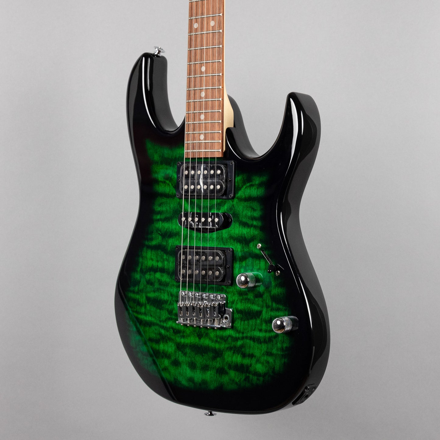 Ibanez GRX70QA in Transparent Emerald Burst