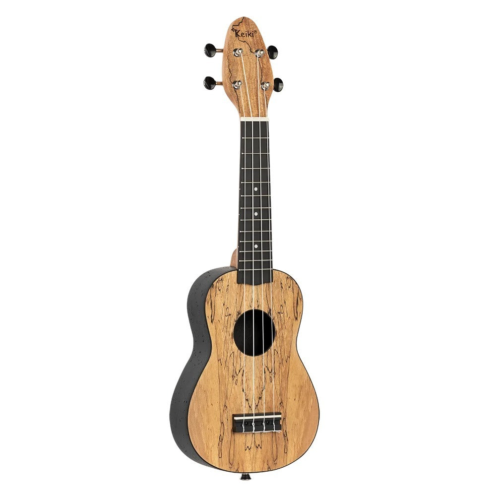 Ortega KEIKI K3 Series Ukulele Pack, Spalted Maple w/Bag, Tuner, Picks, & Strap