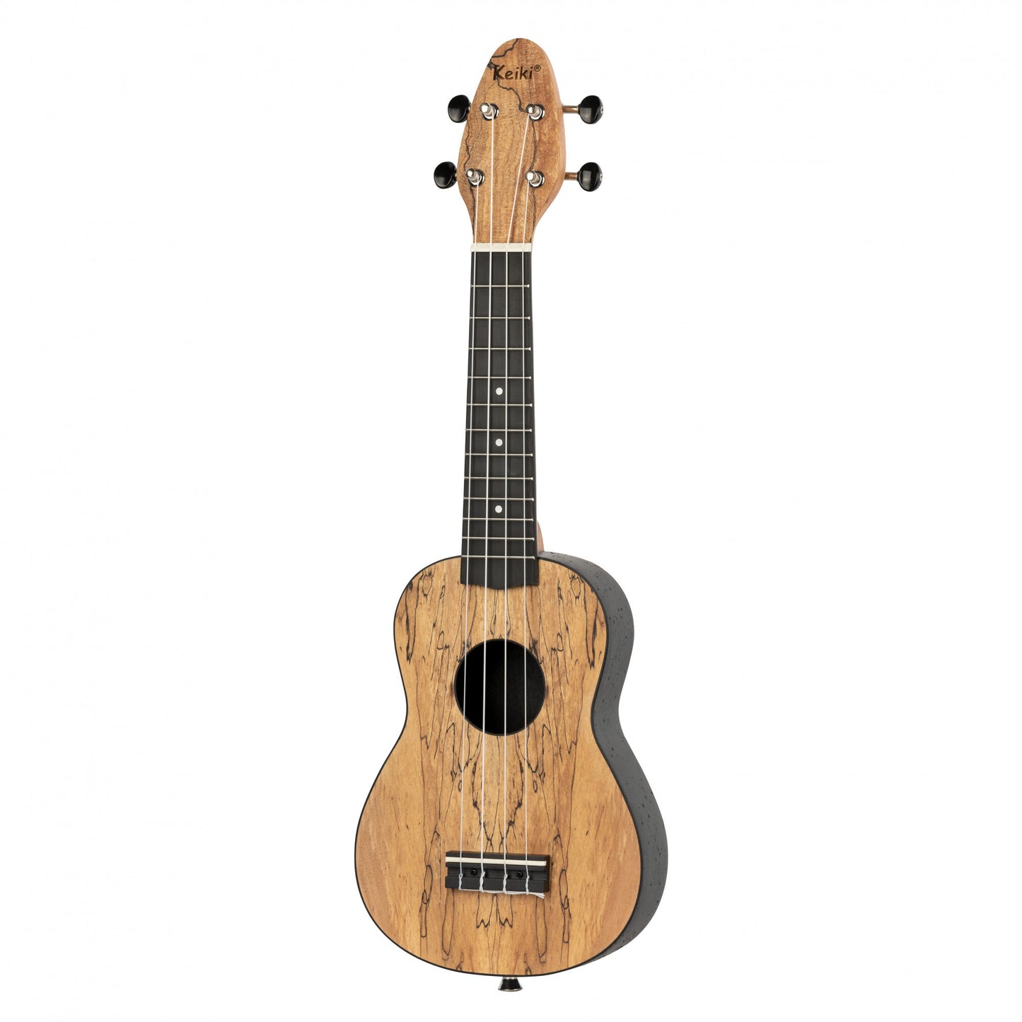 Ortega KEIKI K3 Series Ukulele Pack, Spalted Maple w/Bag, Tuner, Picks, & Strap