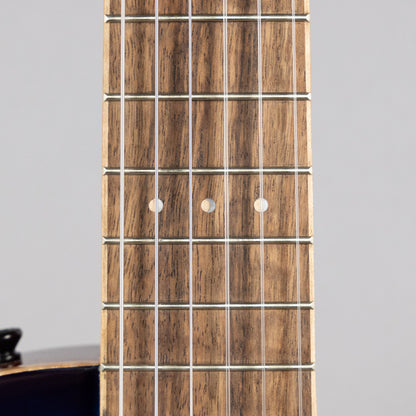 Ortega TourPlayer Deluxe Nylon String Guitar, Flamed Maple Blue Top