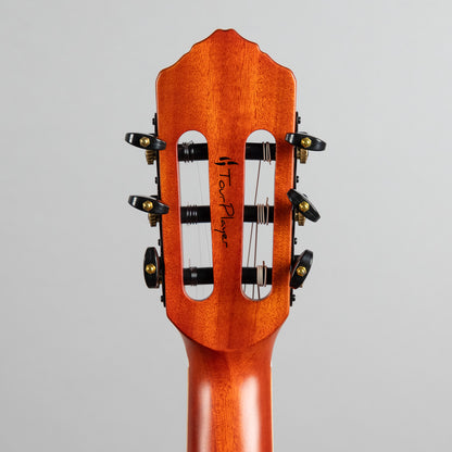 Ortega TourPlayer Deluxe Nylon String Guitar, Flamed Maple Blue Top