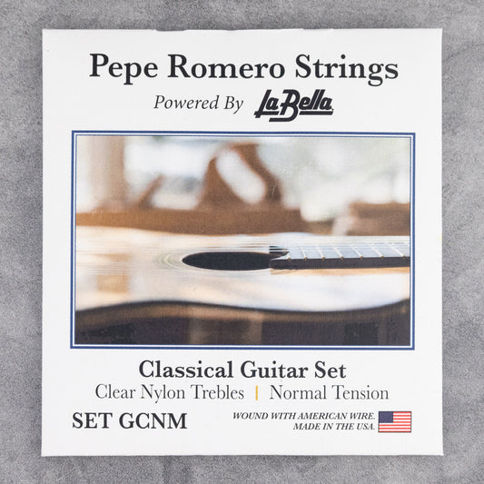 Pepe Romero Strings GCNM: Classical Guitar String Set, Clear Nylon Trebles, Normal Tension