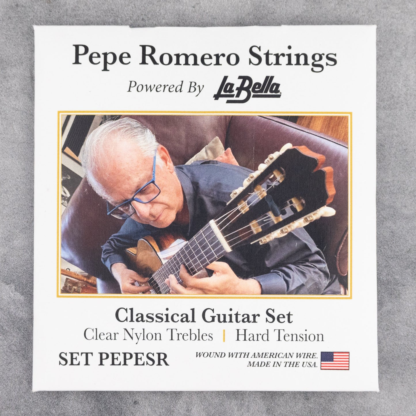 Pepe Romero Strings PEPESR: Classical Guitar String Set, Clear Nylon Trebles, Hard Tension