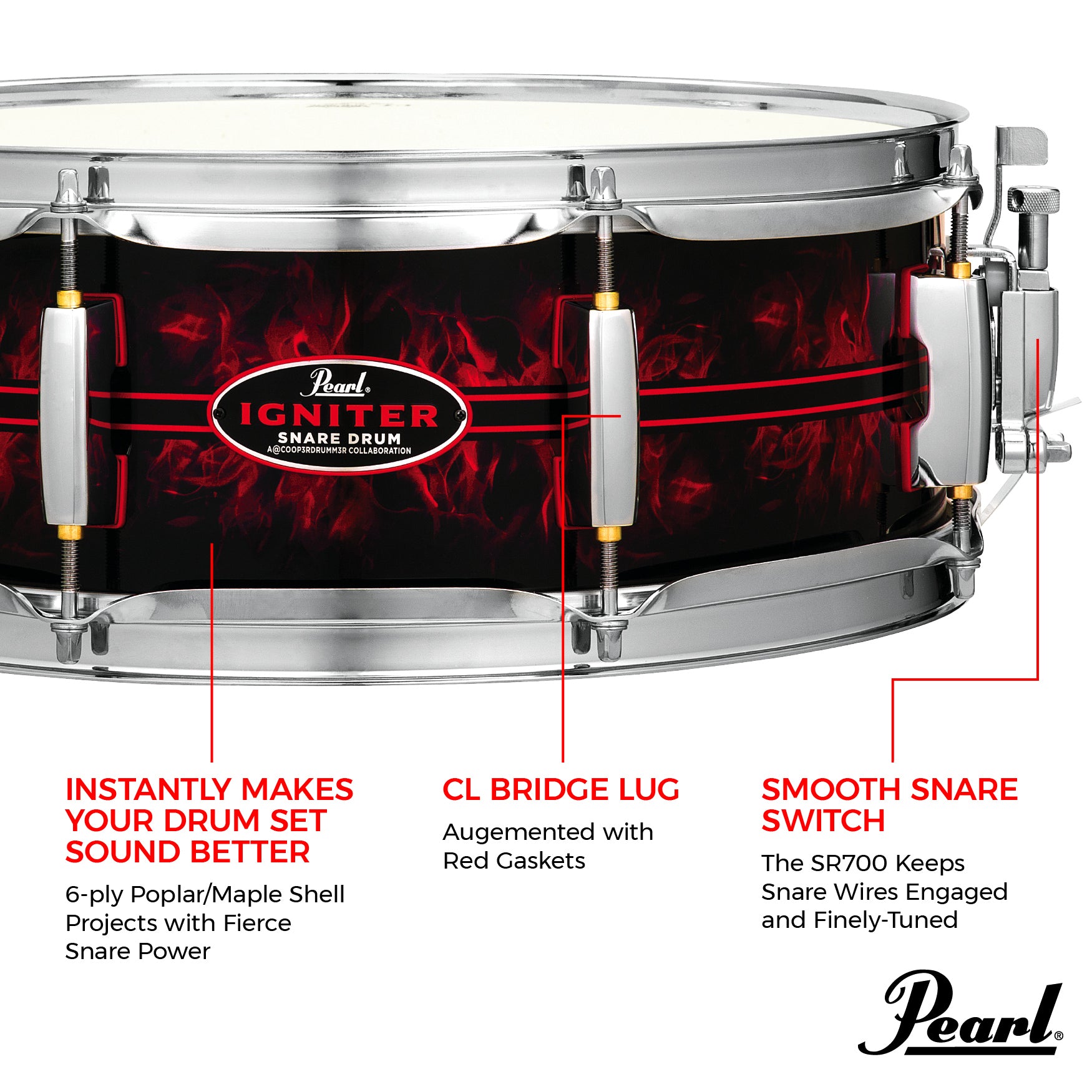 Pearl CC1450S/C Casey Cooper "Igniter" Snare Drum