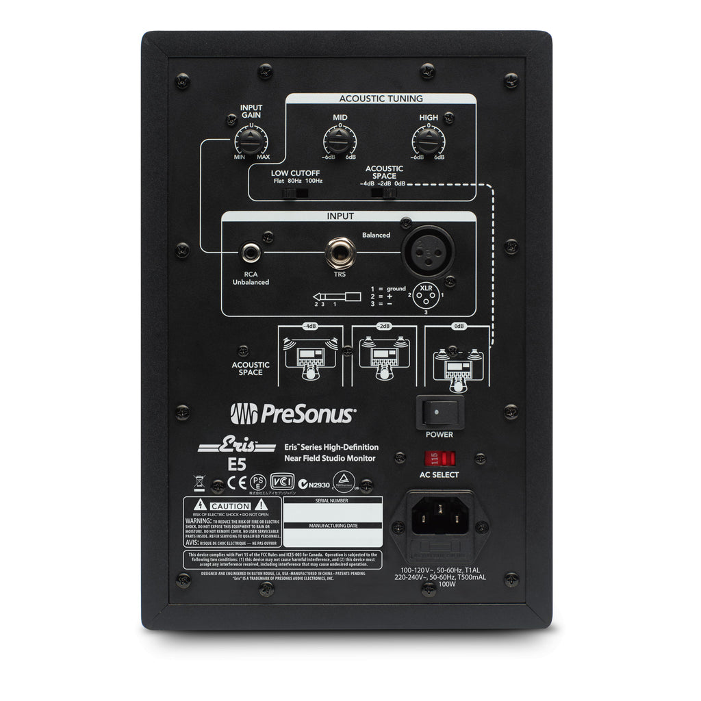 PreSonus Eris E5 2-Way Active Studio Monitor (Single)