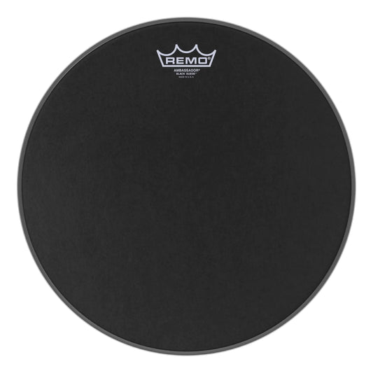 Remo Ambassador Black Suede Tom Drumhead