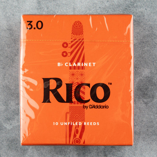 Rico by D'Addario Bb Clarinet Reeds, Strength 3.0 (Box of 10)