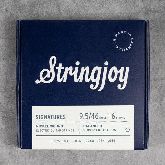 Stringjoy Signatures Balanced Super Light Plus Gauge (9.5-46), Nickel Wound Electric Guitar Strings