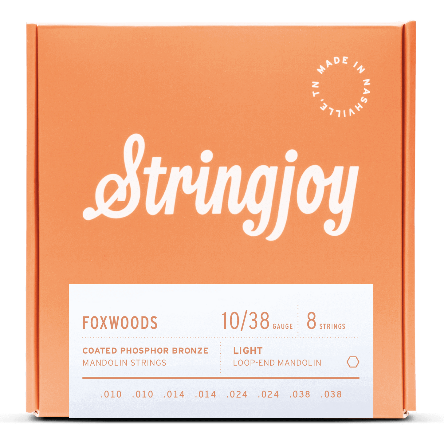 Stringjoy Foxwoods | Light Gauge (10-38) Coated Phosphor Bronze Mandolin Strings