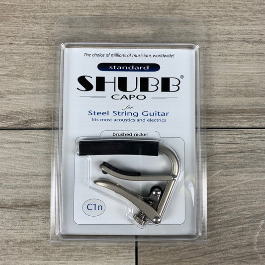 Shubb C1N Standard Capo for Steel String Guitars, Brushed Nickel