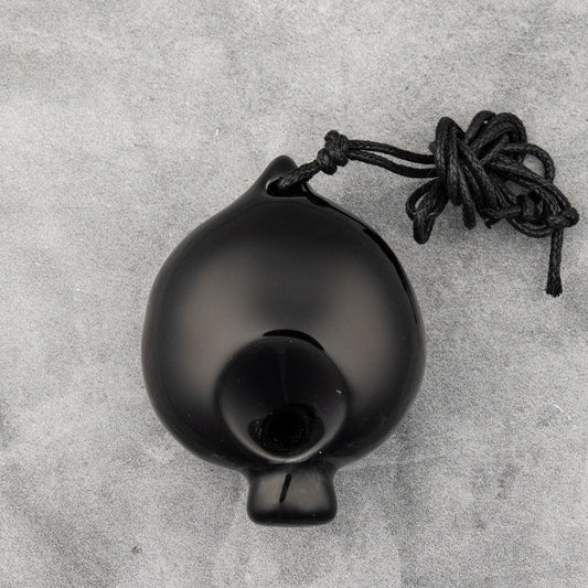 Songbird Black Spade 4-Hole Ocarina in G, Hylian Crest