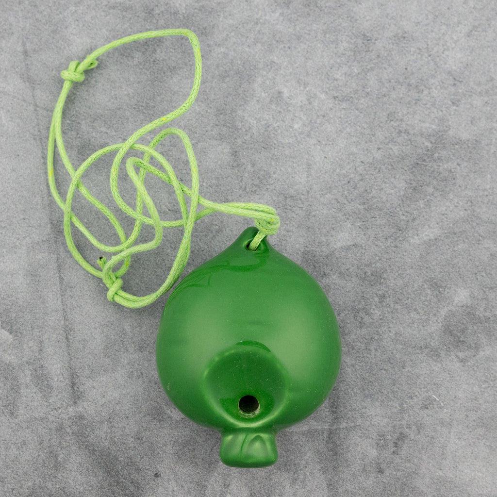 Songbird Green Spade 4-Hole Ocarina in G, Hylian Crest