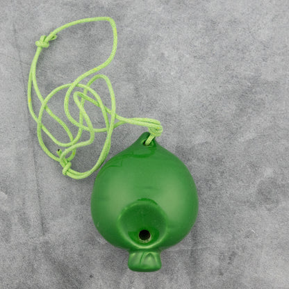 Songbird Green Spade 4-Hole Ocarina in G, Hylian Crest