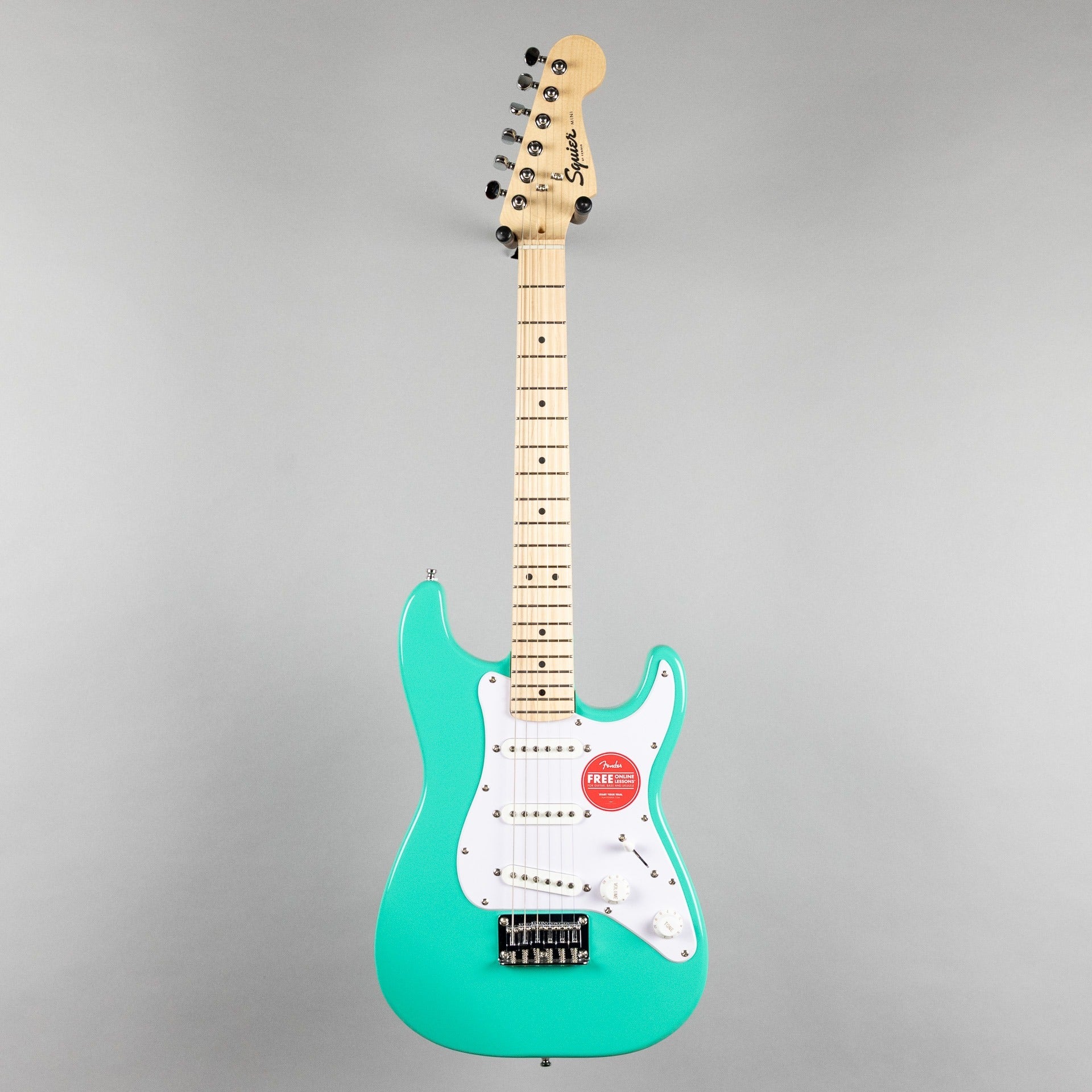 Squier Mini Stratocaster, Maple Fingerboard, Sea Foam Green