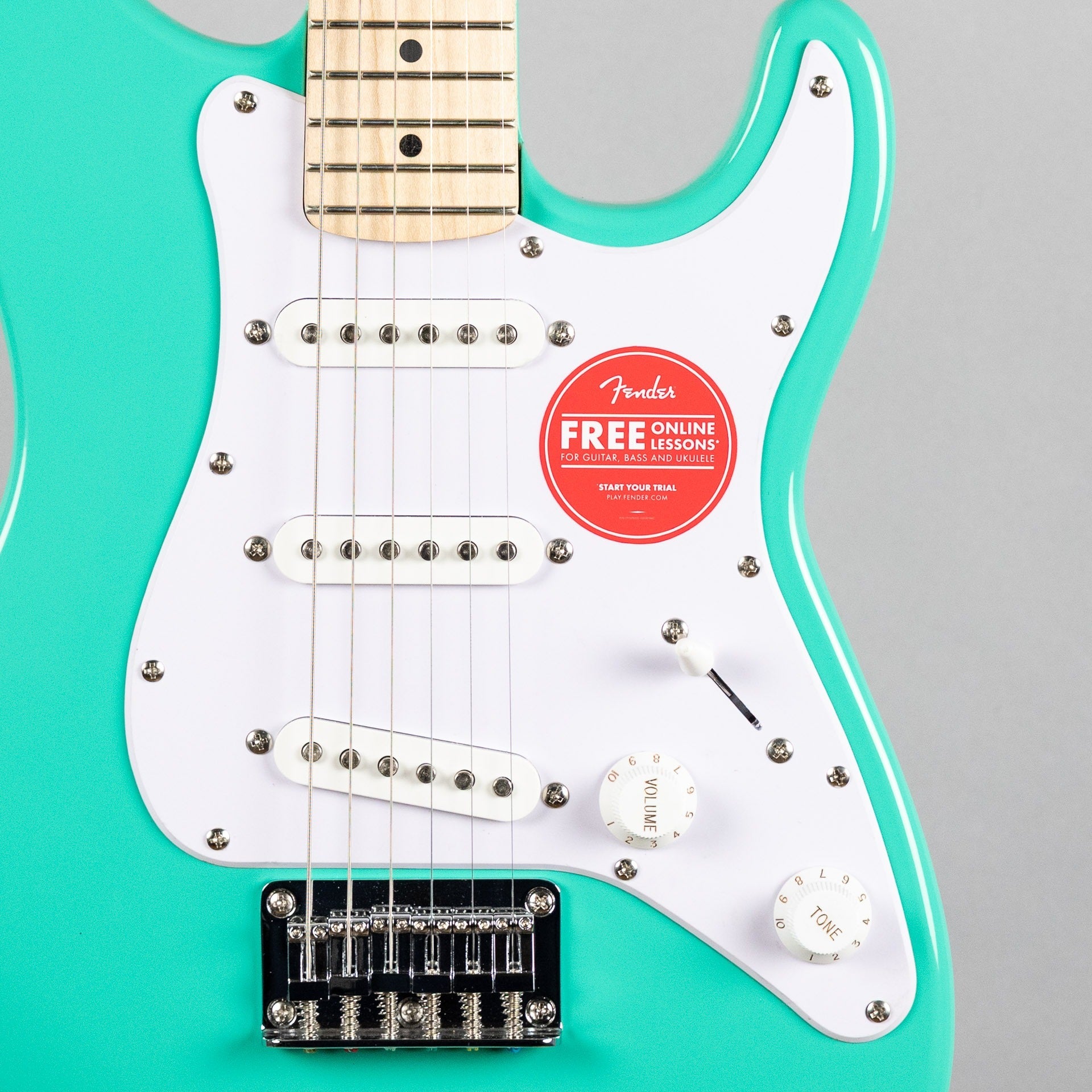 Squier Mini Stratocaster, Maple Fingerboard, Sea Foam Green